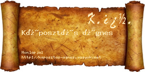 Káposztás Ágnes névjegykártya