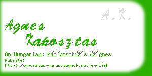 agnes kaposztas business card